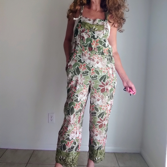 🌱VTG 90s rayon boho jumpsuit - Picture 4 of 7
